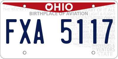 OH license plate FXA5117