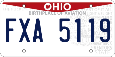 OH license plate FXA5119