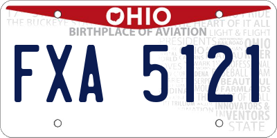 OH license plate FXA5121