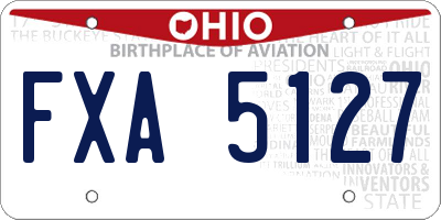 OH license plate FXA5127