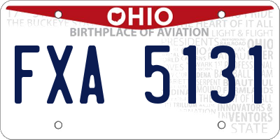 OH license plate FXA5131