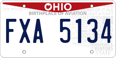 OH license plate FXA5134