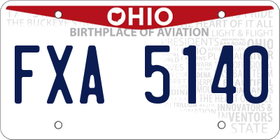 OH license plate FXA5140