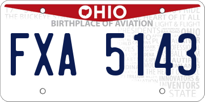 OH license plate FXA5143