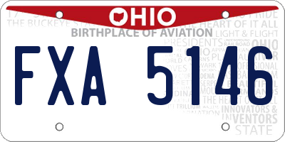 OH license plate FXA5146