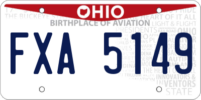 OH license plate FXA5149