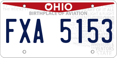 OH license plate FXA5153