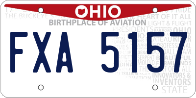 OH license plate FXA5157