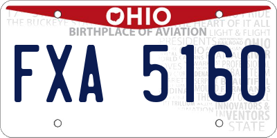 OH license plate FXA5160