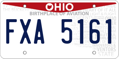 OH license plate FXA5161