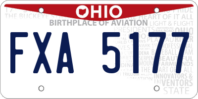 OH license plate FXA5177