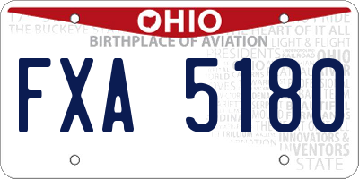 OH license plate FXA5180