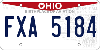 OH license plate FXA5184
