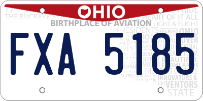 OH license plate FXA5185