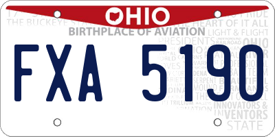 OH license plate FXA5190
