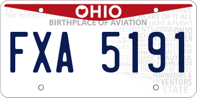 OH license plate FXA5191