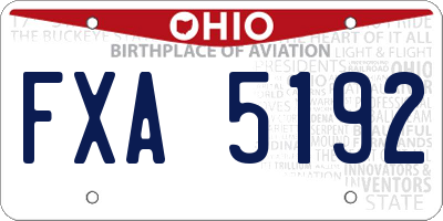 OH license plate FXA5192