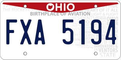 OH license plate FXA5194