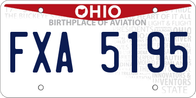 OH license plate FXA5195