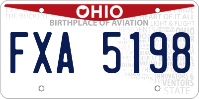 OH license plate FXA5198