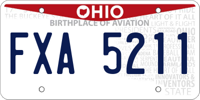 OH license plate FXA5211