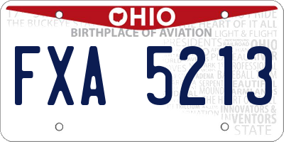 OH license plate FXA5213