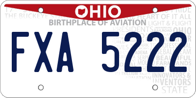 OH license plate FXA5222