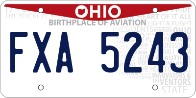 OH license plate FXA5243