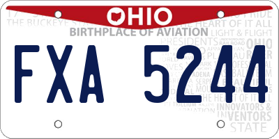 OH license plate FXA5244