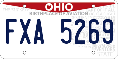 OH license plate FXA5269