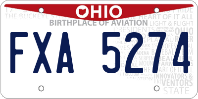 OH license plate FXA5274