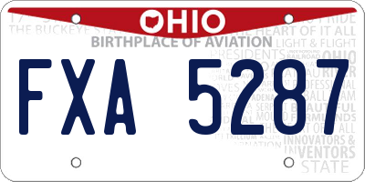 OH license plate FXA5287