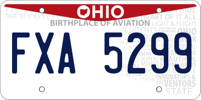 OH license plate FXA5299