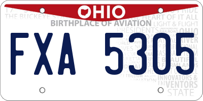 OH license plate FXA5305