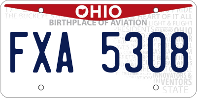 OH license plate FXA5308