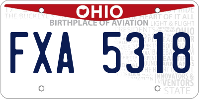 OH license plate FXA5318