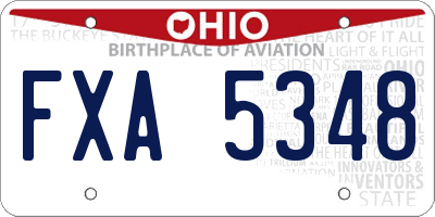 OH license plate FXA5348