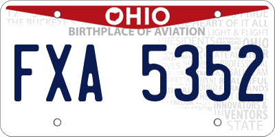 OH license plate FXA5352