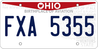 OH license plate FXA5355