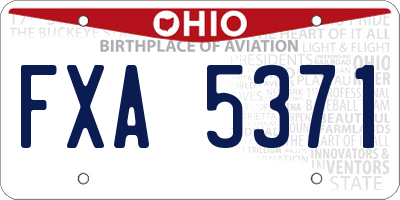 OH license plate FXA5371