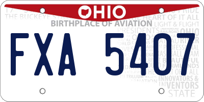 OH license plate FXA5407