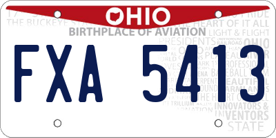 OH license plate FXA5413
