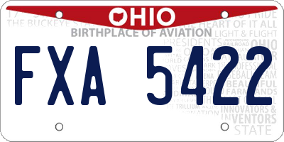 OH license plate FXA5422