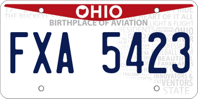OH license plate FXA5423