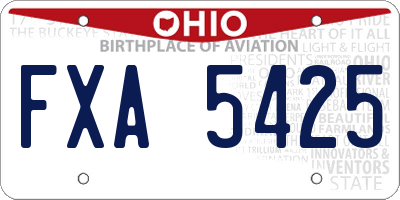 OH license plate FXA5425