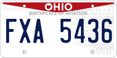 OH license plate FXA5436