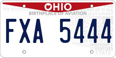 OH license plate FXA5444
