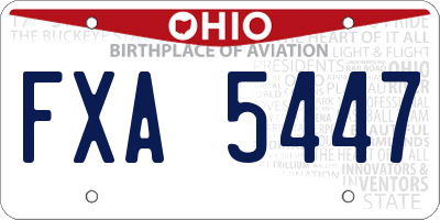 OH license plate FXA5447