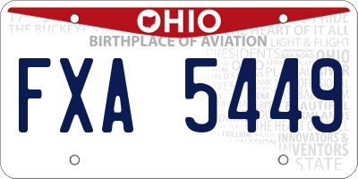 OH license plate FXA5449
