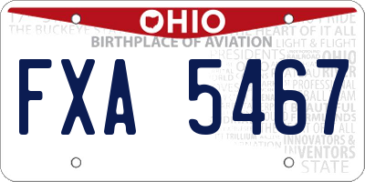 OH license plate FXA5467